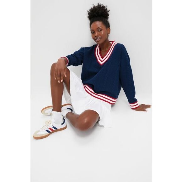 Tuckernuck  Turner Pullover Sweater Tennis Prep Size Small $148 V Neck - Picture 3 of 11